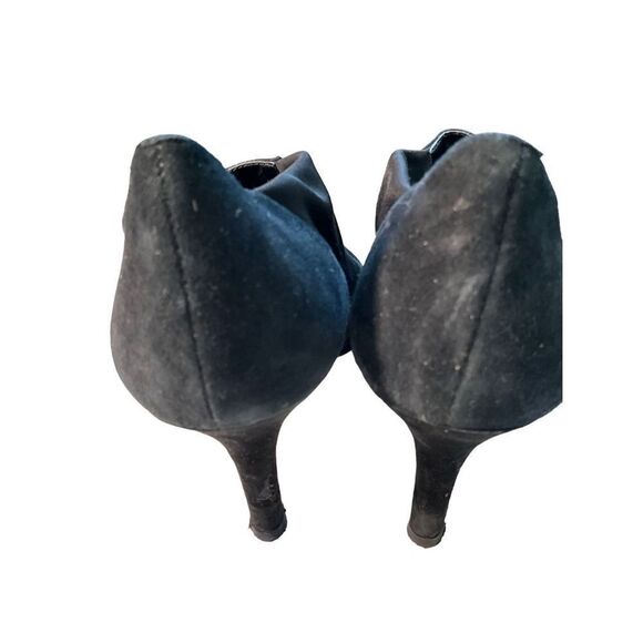 Anne Klein Belicimo Leather Suede Black Booties - Picture 13 of 14